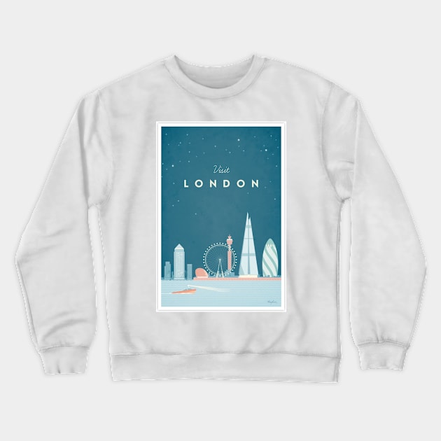 Visit London Crewneck Sweatshirt by Aquora Art